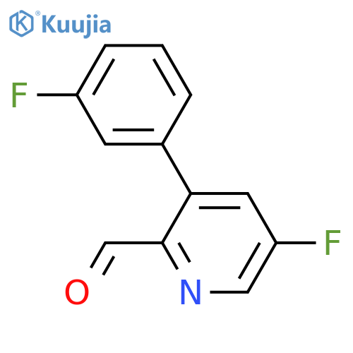 5-Fluoro-3-(3-fluorophenyl)picolinaldehyde structure