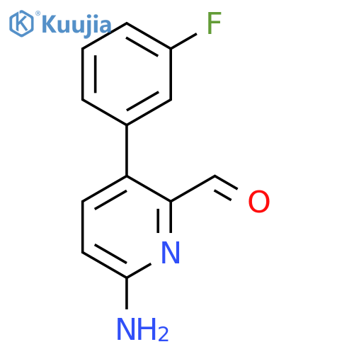 6-Amino-3-(3-fluorophenyl)picolinaldehyde structure