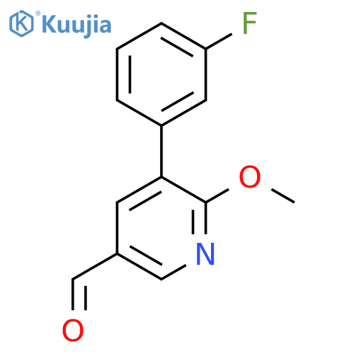 5-(3-Fluorophenyl)-6-methoxynicotinaldehyde structure