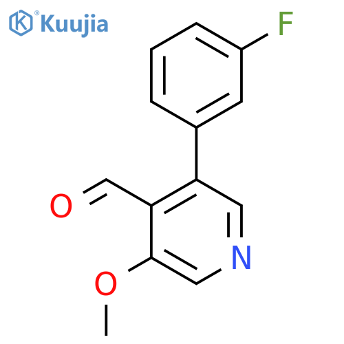 3-(3-Fluorophenyl)-5-methoxyisonicotinaldehyde structure