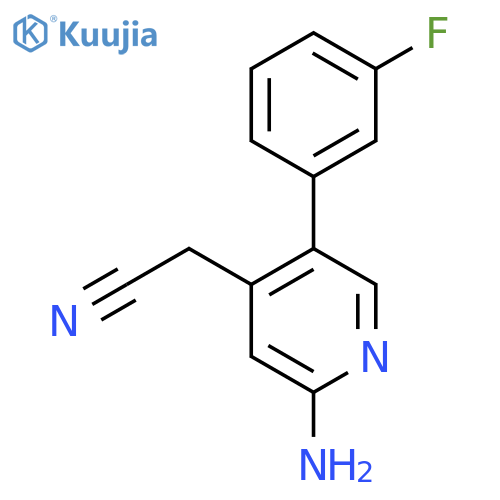 2-Amino-5-(3-fluorophenyl)pyridine-4-acetonitrile structure