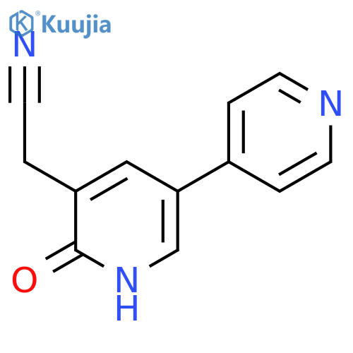 2-Hydroxy-5-(pyridin-4-yl)pyridine-3-acetonitrile structure