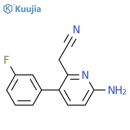 6-Amino-3-(3-fluorophenyl)pyridine-2-acetonitrile structure