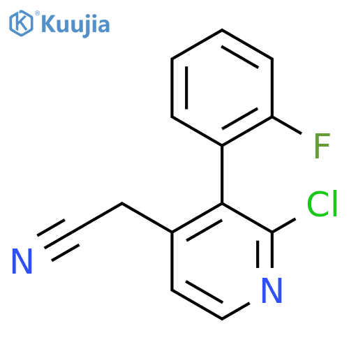 2-Chloro-3-(2-fluorophenyl)pyridine-4-acetonitrile structure