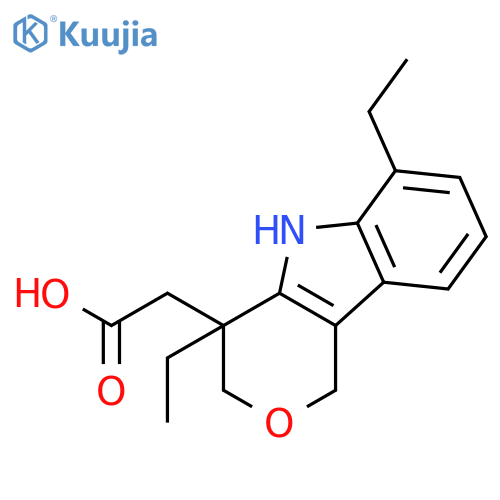 Pyrano[4,3-b]indole-4-aceticacid, 4,6-diethyl-1,3,4,5-tetrahydro- structure