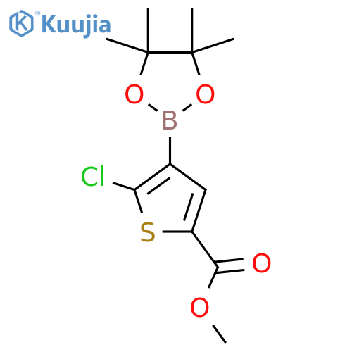 Methyl 5-chloro-4-(4,4,5,5-tetramethyl-1,3,2-dioxaborolan-2-yl)thiophene-2-carboxylate structure