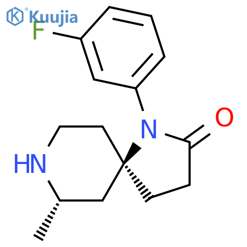 (5R,7S)-1-(3-fluorophenyl)-7-Methyl-1,8-diazaspiro[4.5]decan-2-one structure