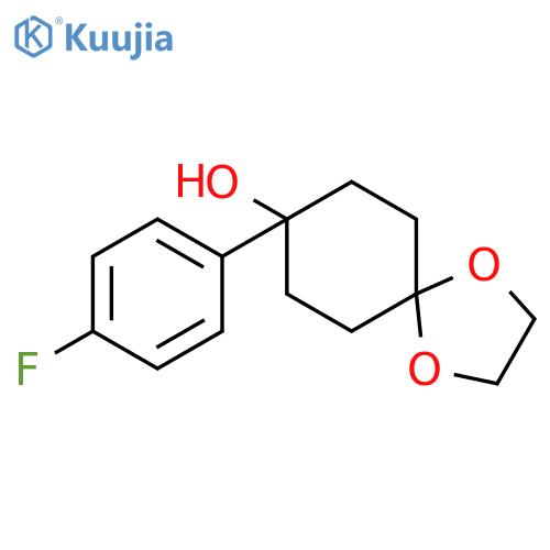8-(4-fluorophenyl)-1,4-dioxaspiro[4.5]decan-8-ol structure