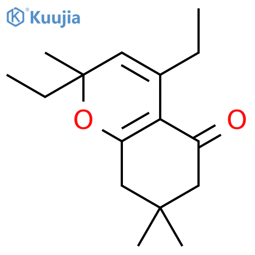 5H-1-Benzopyran-5-one, 2,4-diethyl-2,6,7,8-tetrahydro-2,7,7-trimethyl- structure