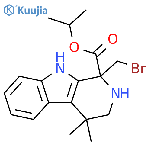 isopropyl 1-(bromomethyl)-4,4-dimethyl-2,3,4,9-tetrahydro-1H-pyrido[3,4-b]indole-1-carboxylate structure
