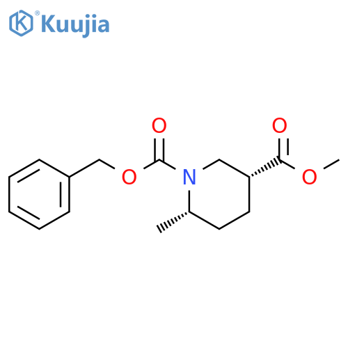 O1-benzyl O3-methyl cis-6-methylpiperidine-1,3-dicarboxylate structure