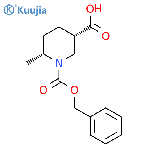(3S,6R)-1-benzyloxycarbonyl-6-methyl-piperidine-3-carboxylic acid structure