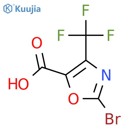 2-bromo-4-(trifluoromethyl)-1,3-oxazole-5-carboxylic acid structure