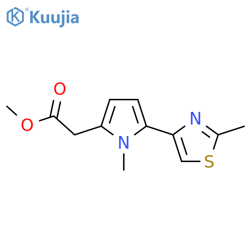 Methyl [1-methyl-5-(2-methyl-1,3-thiazol-4-yl)-1H-pyrrol-2-yl]acetate structure