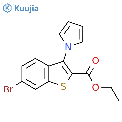 Ethyl 6-bromo-3-(1H-pyrrol-1-yl)-1-benzothiophene-2-carboxylate structure