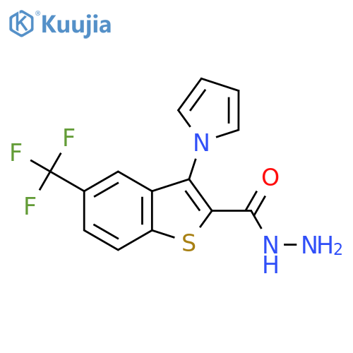 3-(1H-Pyrrol-1-yl)-5-(trifluoromethyl)-1-benzothiophene-2-carbohydrazide structure