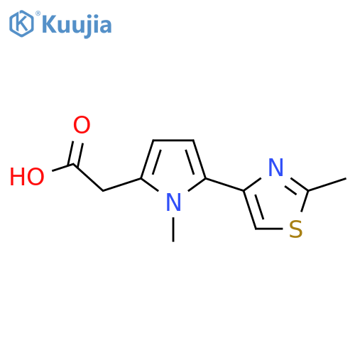 [1-Methyl-5-(2-methyl-1,3-thiazol-4-yl)-1H-pyrrol-2-yl]acetic acid structure