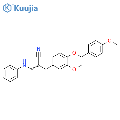 Benzenepropanenitrile, 3-methoxy-4-[(4-methoxyphenyl)methoxy]-α-[(phenylamino)methylene]- structure