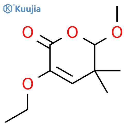2H-Pyran-2-one,3-ethoxy-5,6-dihydro-6-methoxy-5,5-dimethyl- structure