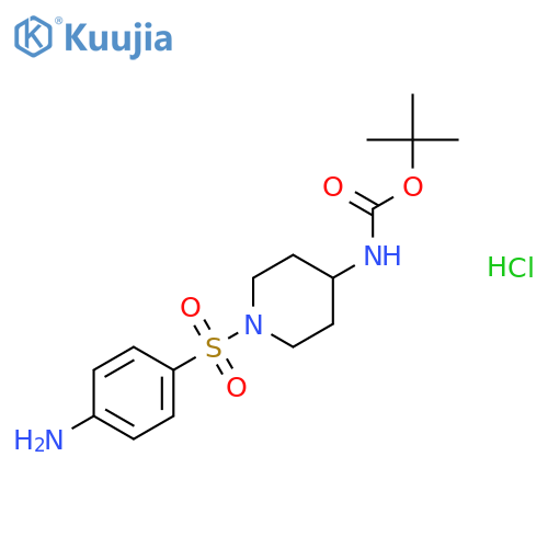 [1-(4-Amino-benzenesulfonyl)-piperidin-4-yl]-carbamic acid tert-butyl ester hydrochloride structure