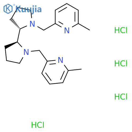 2-Methyl-6-[[(2S)-2-[(2S)-1-[(6-methylpyridin-2-yl)methyl]pyrrolidin-2-yl]pyrrolidin-1-yl]methyl]pyridine;tetrahydrochloride structure