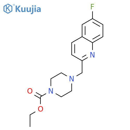 Ethyl 4-[(6-fluoroquinolin-2-yl)methyl]piperazine-1-carboxylate structure