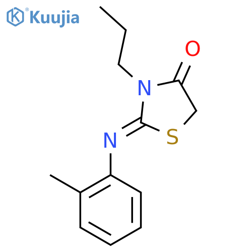 2-(2-Methylphenyl)imino-3-propyl-1,3-thiazolidin-4-one structure