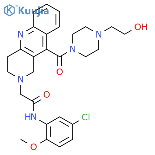 N-(5-Chloro-2-methoxyphenyl)-2-(10-(4-(2-hydroxyethyl)piperazine-1-carbonyl)-3,4-dihydrobenzob1,6naphthyridin-2(1H)-yl)acetamide structure