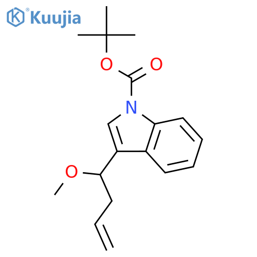 1H-Indole-1-carboxylic acid, 3-(1-methoxy-3-buten-1-yl)-, 1,1-dimethylethyl ester structure
