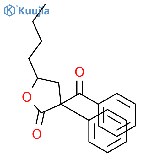 2(3H)-Furanone, 3-benzoyl-5-butyldihydro-3-phenyl-, (3S,5S)- structure