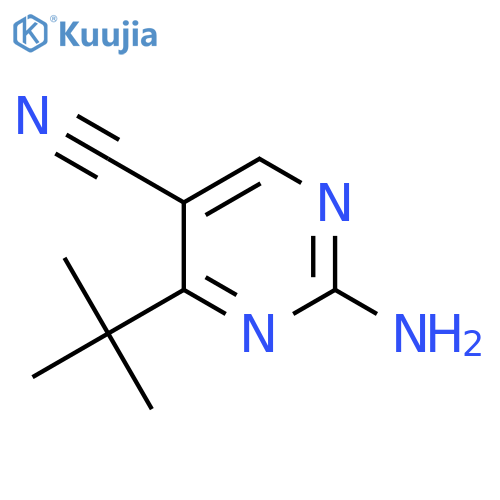 2-Amino-4-(tert-butyl)pyrimidine-5-carbonitrile structure