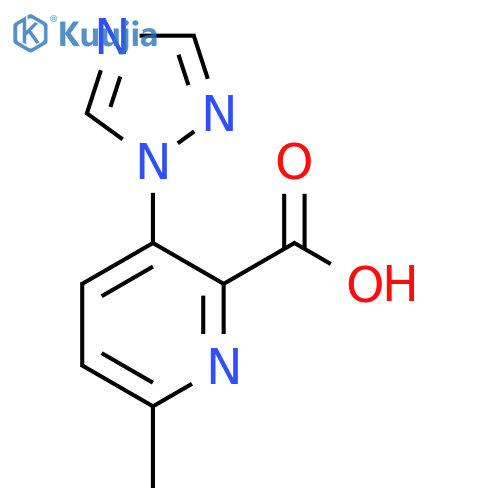 6-Methyl-3-(1,2,4-triazol-1-yl)pyridine-2-carboxylic acid structure