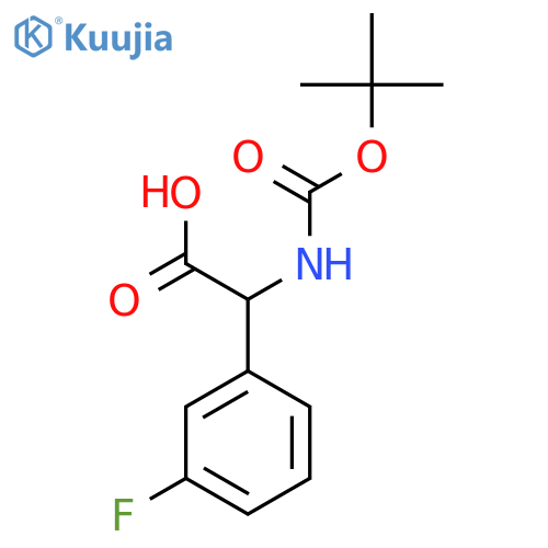Tert-Butoxycarbonylamino-(3-fluoro-phenyl)-acetic acid structure