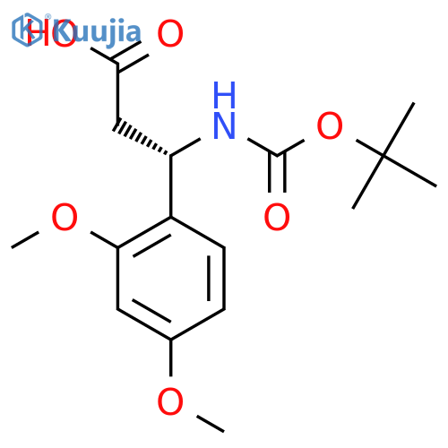 (3S)-3-{(tert-butoxy)carbonylamino}-3-(2,4-dimethoxyphenyl)propanoic acid structure