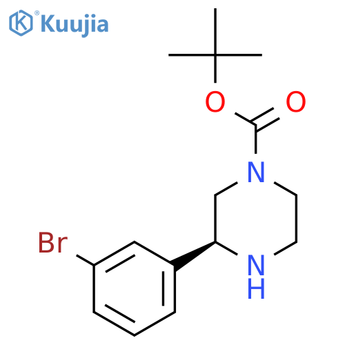 tert-butyl (3S)-3-(3-bromophenyl)piperazine-1-carboxylate structure