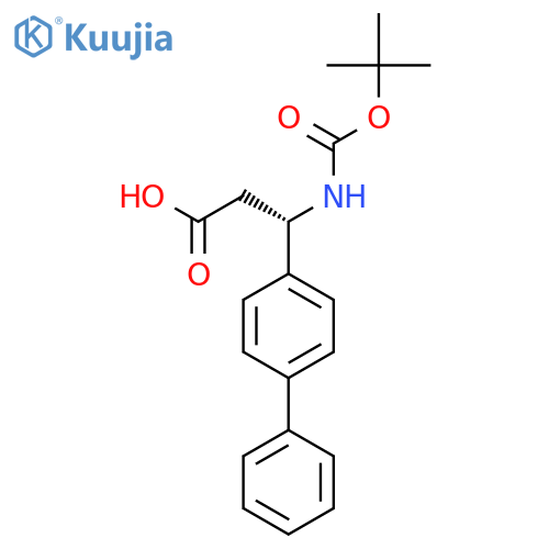 (S)-3-(1,1'-Biphenyl-4-yl)-3-((tert-butoxycarbonyl)amino)propanoic acid structure