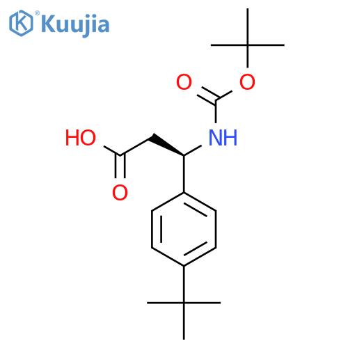 (3R)-3-{(tert-butoxy)carbonylamino}-3-(4-tert-butylphenyl)propanoic acid structure