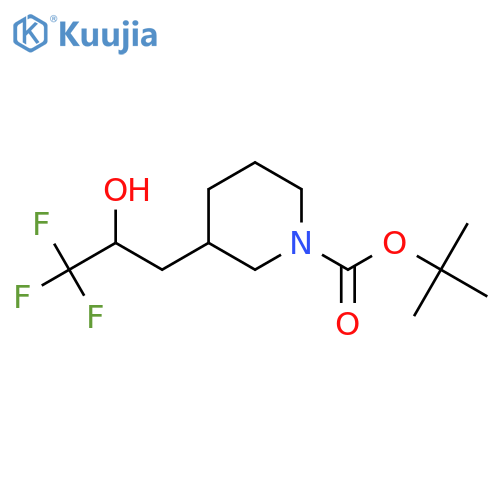 tert-butyl 3-(3,3,3-trifluoro-2-hydroxy-propyl)piperidine-1-carboxylate structure