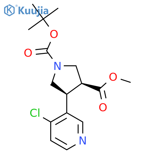 (trans-Racemic)-1-tert-butyl 3-methyl 4-(4-chloropyridin-3-yl)pyrrolidine-1,3-dicarboxylate structure