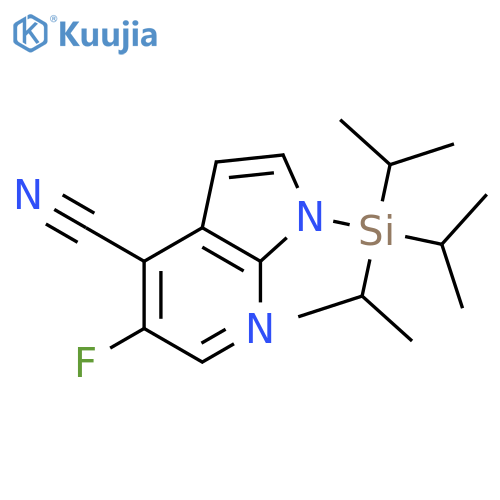 5-Fluoro-1-(triisopropylsilyl)-1h-pyrrolo2,3-b-pyridine-4-carbonitrile structure