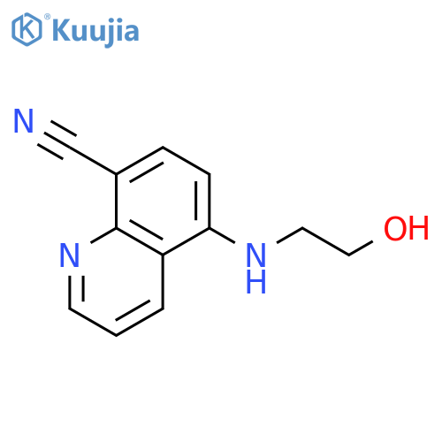 8-Quinolinecarbonitrile, 5-[(2-hydroxyethyl)amino]- structure