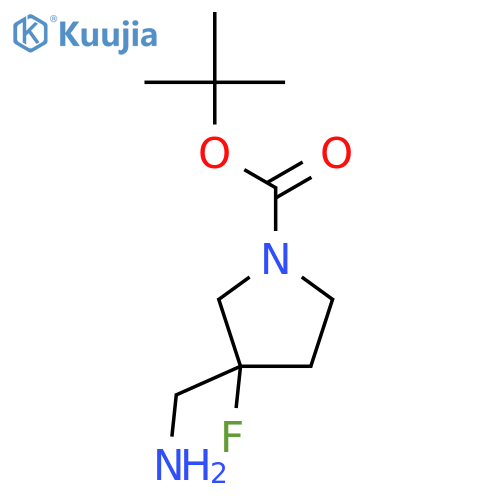 Tert-butyl 3-(aminomethyl)-3-fluoropyrrolidine-1-carboxylate structure