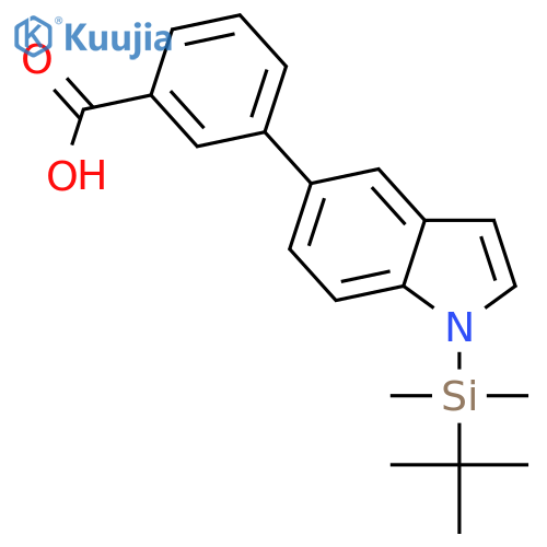 3-(1-(tert-Butyldimethylsilyl)-1H-indol-5-yl)benzoic acid structure