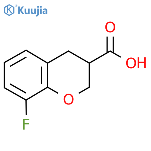 8-fluoro-3,4-dihydro-2H-1-benzopyran-3-carboxylic acid structure