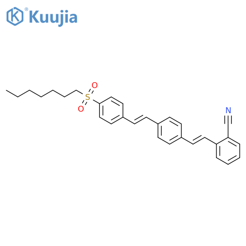 Benzonitrile, 2-[2-[4-[2-[4-(heptylsulfonyl)phenyl]ethenyl]phenyl]ethenyl]- structure
