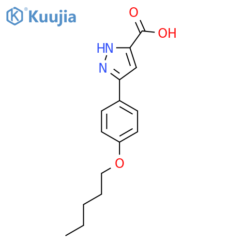 3-[4-(Pentyloxy)phenyl]-1H-pyrazole-5-carboxylic acid structure