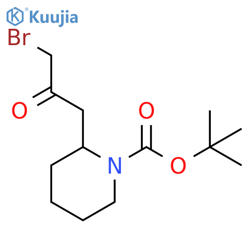 tert-butyl 2-(3-bromo-2-oxopropyl)piperidine-1-carboxylate structure
