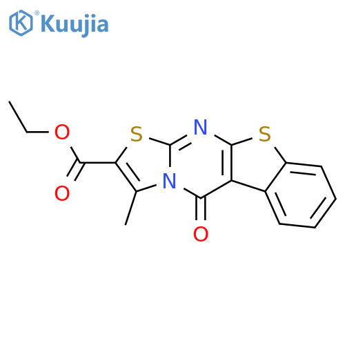 5H-[1]Benzothieno[2,3-d]thiazolo[3,2-a]pyrimidine-2-carboxylicacid, 3-methyl-5-oxo-, ethyl ester structure