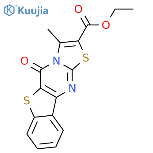 5H-[1]Benzothieno[3,2-d]thiazolo[3,2-a]pyrimidine-2-carboxylicacid, 3-methyl-5-oxo-, ethyl ester structure
