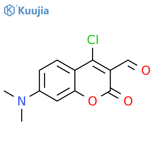 2H-1-Benzopyran-3-carboxaldehyde,4-chloro-7-(dimethylamino)-2-oxo- structure